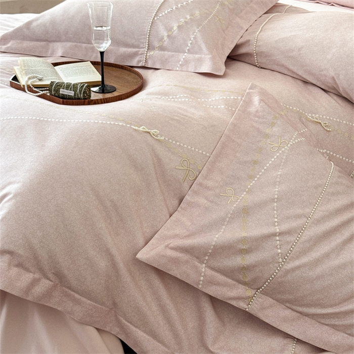 91家纺网 家纺一手货源 找家纺 红番天家居馆 （控价）2025新款全棉云柔棉磨毛+磨毛肌理纹+工艺款四件套-珠光（每款供货价的基础上一切活动券后+100） 珠光-盈盈