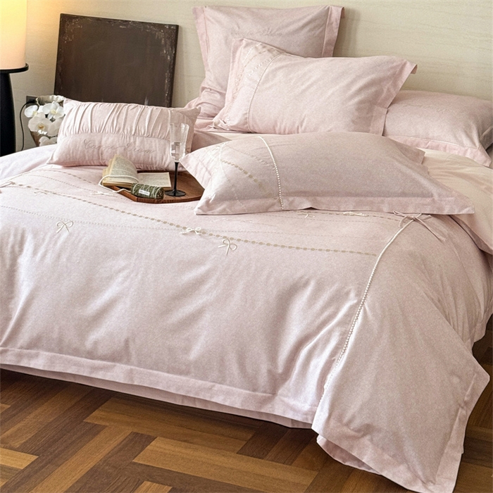 91家纺网 家纺一手货源 找家纺 红番天家居馆 （控价）2025新款全棉云柔棉磨毛+磨毛肌理纹+工艺款四件套-珠光（每款供货价的基础上一切活动券后+100） 珠光-盈盈