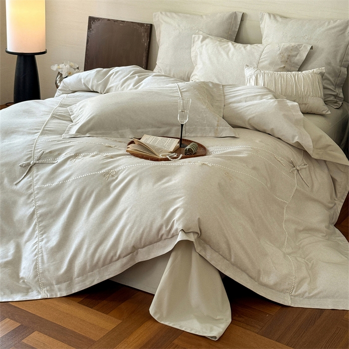 91家纺网 家纺一手货源 找家纺 红番天家居馆 （控价）2025新款全棉云柔棉磨毛+磨毛肌理纹+工艺款四件套-珠光（每款供货价的基础上一切活动券后+100） 珠光 初秋