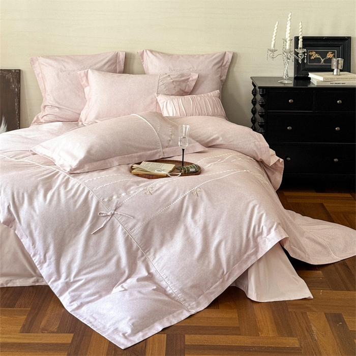 91家纺网 家纺一手货源 找家纺 红番天家居馆 （控价）2025新款全棉云柔棉磨毛+磨毛肌理纹+工艺款四件套-珠光（每款供货价的基础上一切活动券后+100） 珠光-盈盈