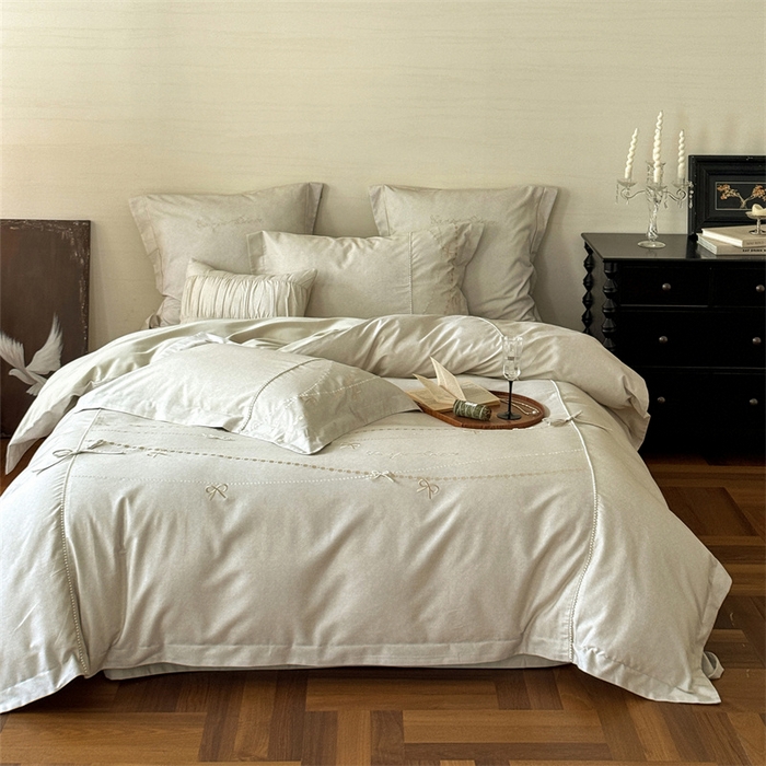 91家纺网 家纺一手货源 找家纺 红番天家居馆 （控价）2025新款全棉云柔棉磨毛+磨毛肌理纹+工艺款四件套-珠光（每款供货价的基础上一切活动券后+100） 珠光 初秋