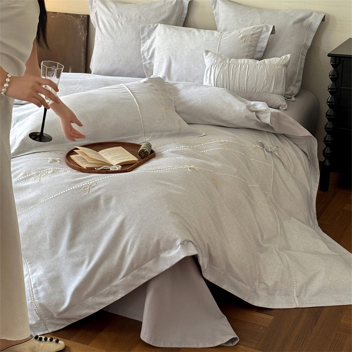 91家纺网 家纺一手货源 找家纺 红番天家居馆 （控价）2025新款全棉云柔棉磨毛+磨毛肌理纹+工艺款四件套-珠光（每款供货价的基础上一切活动券后+100） 珠光 素采