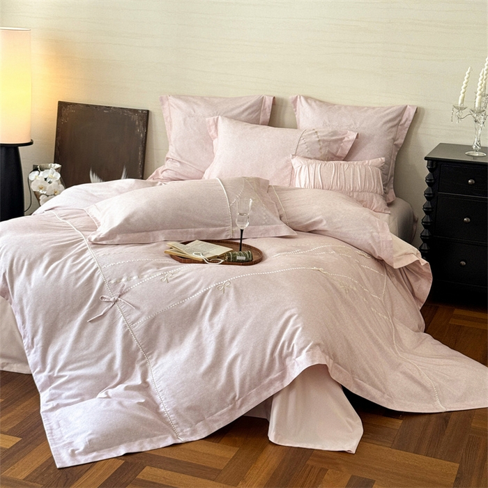 91家纺网 家纺一手货源 找家纺 红番天家居馆 （控价）2025新款全棉云柔棉磨毛+磨毛肌理纹+工艺款四件套-珠光（每款供货价的基础上一切活动券后+100） 珠光-盈盈