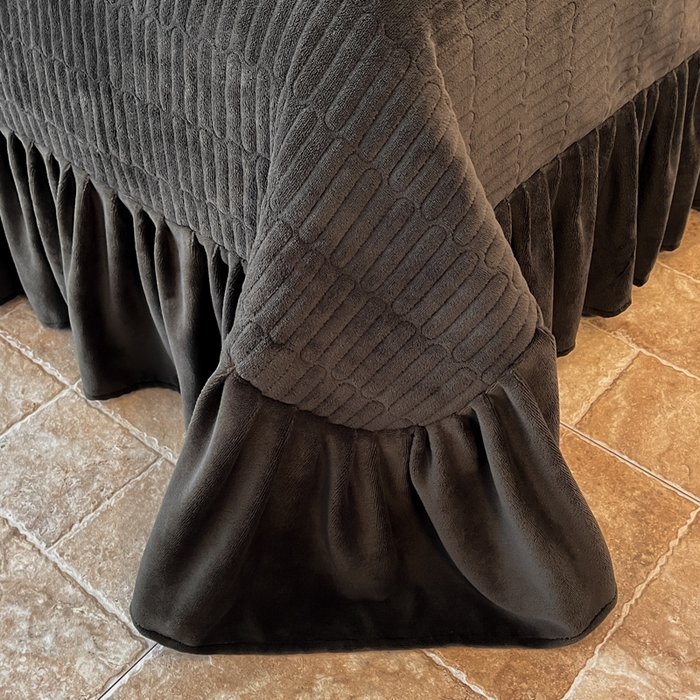 91家纺网 家纺一手货源 找家纺 子曰 2025新款美拉德高克重兔绒牛奶绒床盖款四件套 简约款-赫本