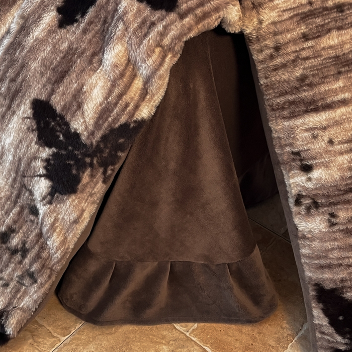 91家纺网 家纺一手货源 找家纺 子曰 2025新款美拉德高克重兔绒牛奶绒床盖款四件套 简约款-梦境棕