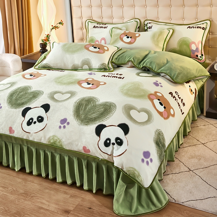 91家纺网 家纺一手货源 找家纺 （总）栩裕 2025新款7斤重牛奶金貂绒印花牛奶绒四件套