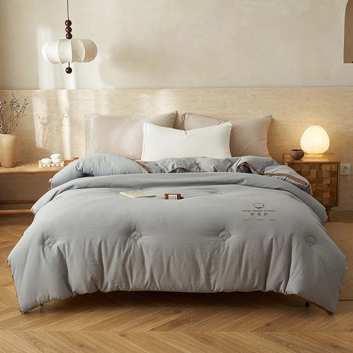 91家纺网 家纺一手货源 找家纺 子由家居 2025新款木棉立体100%棉花被被子被芯 木棉棉花-雅灰