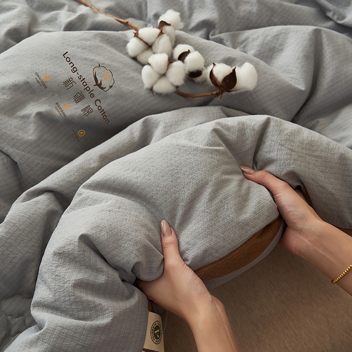 91家纺网 家纺一手货源 找家纺 子由家居 2025新款木棉立体100%棉花被被子被芯 木棉棉花-雅灰