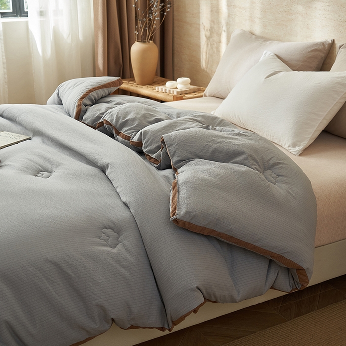 91家纺网 家纺一手货源 找家纺 子由家居 2025新款木棉立体100%棉花被被子被芯 木棉棉花-雅灰