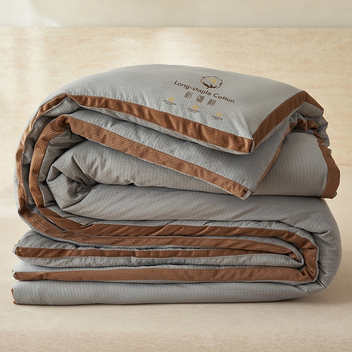 91家纺网 家纺一手货源 找家纺 子由家居 2025新款木棉立体100%棉花被被子被芯 木棉棉花-雅灰