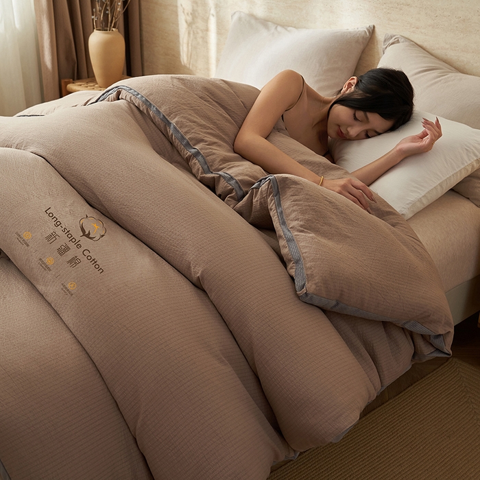 91家纺网 家纺一手货源 找家纺 子由家居 2025新款木棉立体100%棉花被被子被芯 木棉棉花-卡其