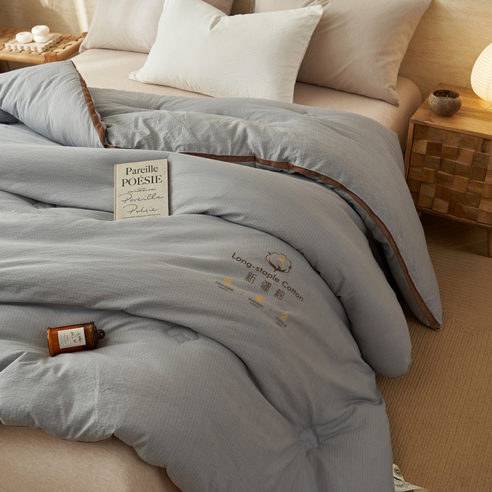 91家纺网 家纺一手货源 找家纺 子由家居 2025新款木棉立体100%棉花被被子被芯 木棉棉花-雅灰