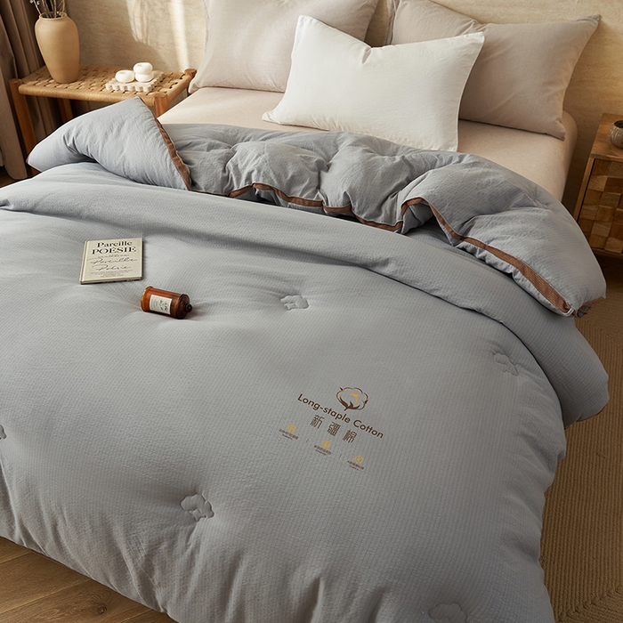 91家纺网 家纺一手货源 找家纺 子由家居 2025新款木棉立体100%棉花被被子被芯 木棉棉花-雅灰