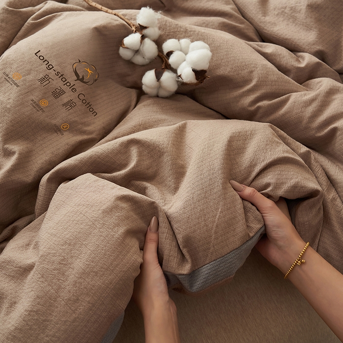 91家纺网 家纺一手货源 找家纺 子由家居 2025新款木棉立体100%棉花被被子被芯 木棉棉花-卡其