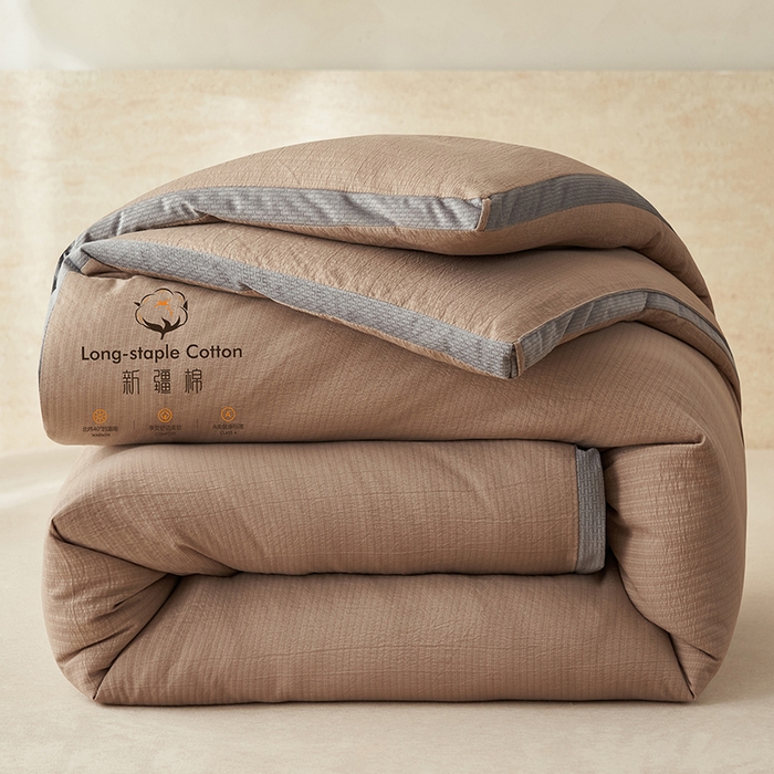 子由家居 2025新款木棉立体100%棉花被被子被芯 木棉棉花-卡其