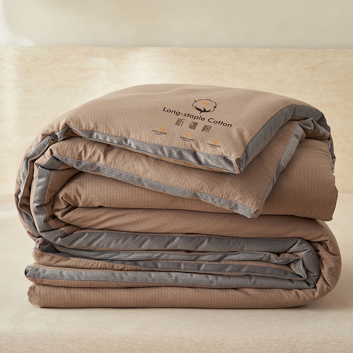 91家纺网 家纺一手货源 找家纺 子由家居 2025新款木棉立体100%棉花被被子被芯 木棉棉花-卡其