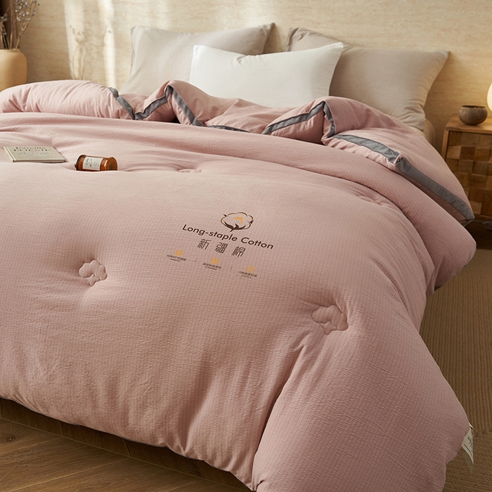 91家纺网 家纺一手货源 找家纺 子由家居 2025新款木棉立体100%棉花被被子被芯 木棉棉花-纱粉