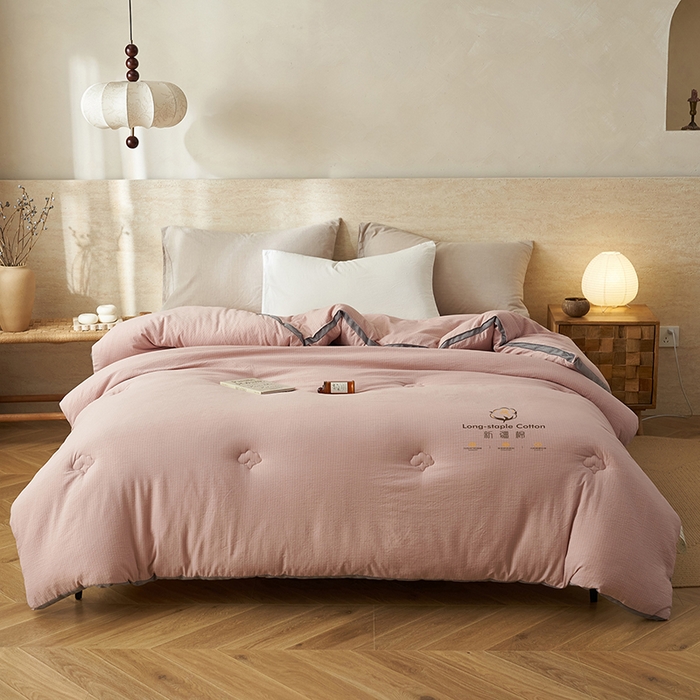 91家纺网 家纺一手货源 找家纺 子由家居 2025新款木棉立体100%棉花被被子被芯 木棉棉花-纱粉