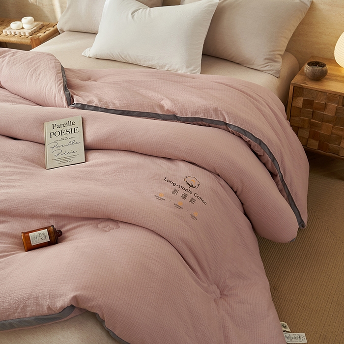 91家纺网 家纺一手货源 找家纺 子由家居 2025新款木棉立体100%棉花被被子被芯 木棉棉花-纱粉