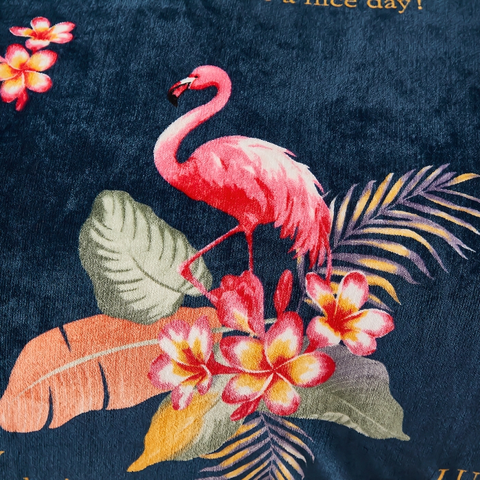 91家纺网 家纺一手货源 找家纺 栩裕 2025新款7斤重牛奶金貂绒印花牛奶绒四件套 火烈鸟