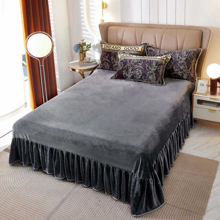 91家纺网 家纺一手货源 找家纺 栩裕 2025新款7斤重牛奶金貂绒印花牛奶绒四件套 林间晨曲