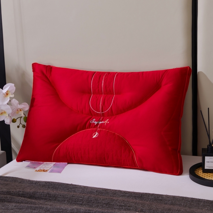 万聚凯枕芯 2025新款大豆枕头枕芯 红色