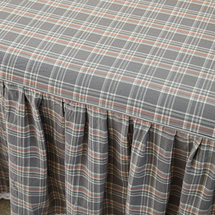 91家纺网 家纺一手货源 找家纺 缦彩 2025新款纯棉水洗棉床裙床罩四件套全棉防滑防尘保护套床单套件 艾米-兰