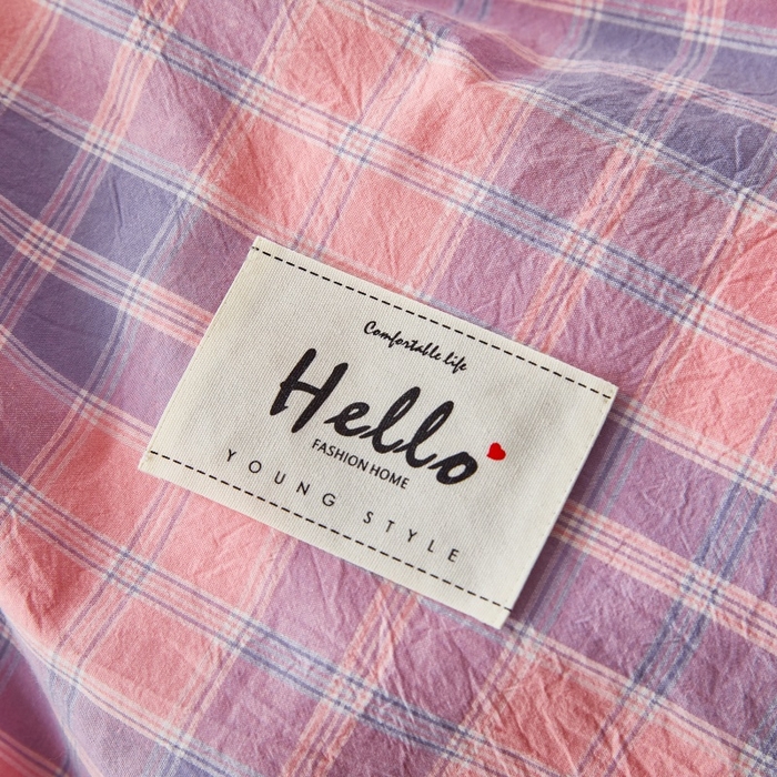 91家纺网 家纺一手货源 找家纺 缦彩 2025新款纯棉水洗棉床裙床罩四件套全棉防滑防尘保护套床单套件 扶摇粉