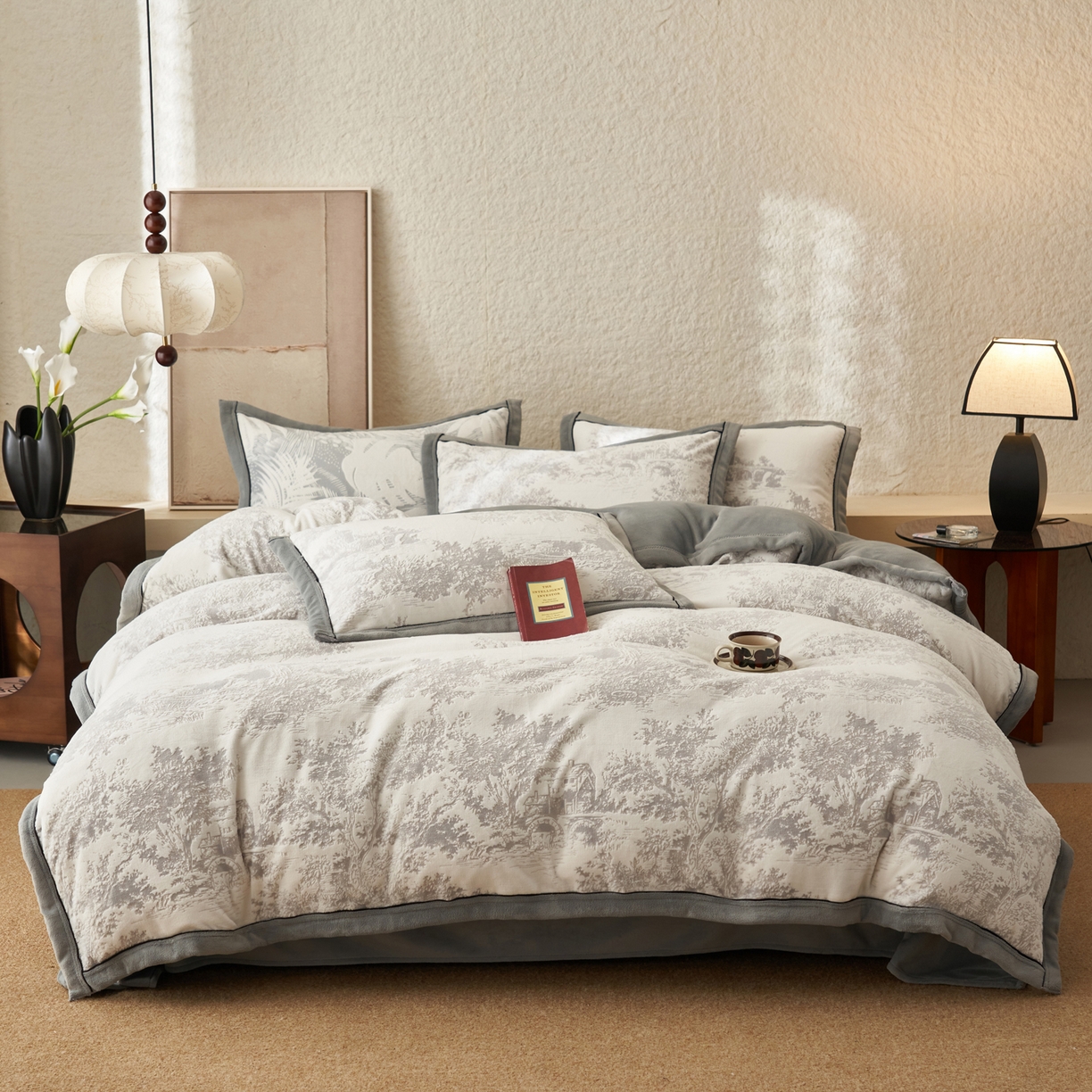 91家纺网 家纺一手货源 找家纺 子由家居 2025新款230g牛奶绒染色雕花可拆洗被套冬被 雕花被套-梦境