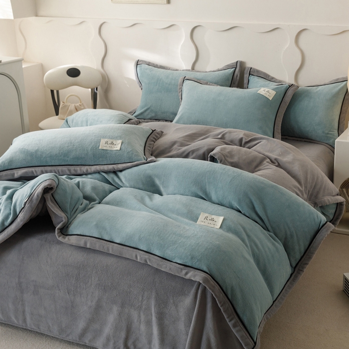 91家纺网 家纺一手货源 找家纺 （总）子由家居 2024新款牛奶绒双拼可拆洗冬被被子被芯