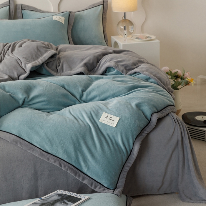 91家纺网 家纺一手货源 找家纺 （总）子由家居 2024新款牛奶绒双拼可拆洗冬被被子被芯