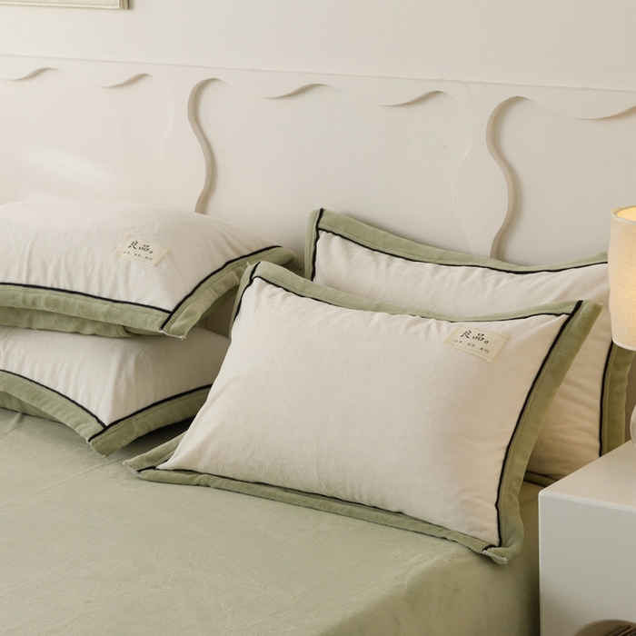 91家纺网 家纺一手货源 找家纺 子由家居 2024新款牛奶绒双拼可拆洗冬被被子被芯 双拼可拆洗-米白+浅水绿