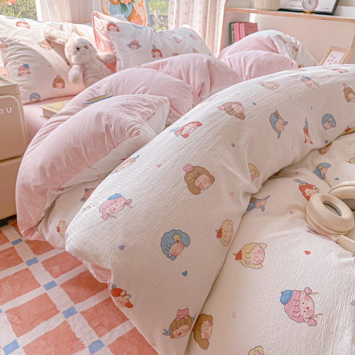 91家纺网 家纺一手货源 找家纺 （总）玉海棠家纺 2025新款云感双层纱暗合四件套