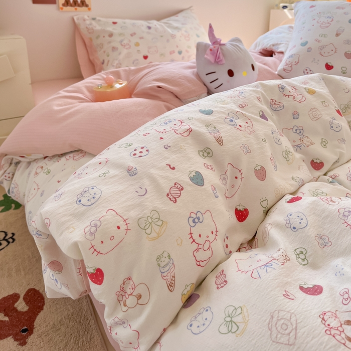 91家纺网 家纺一手货源 找家纺 （总）玉海棠家纺 2025新款云感双层纱暗合四件套