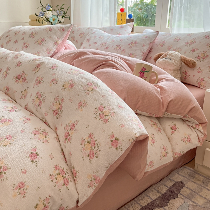 91家纺网 家纺一手货源 找家纺 （总）玉海棠家纺 2025新款云感双层纱暗合四件套