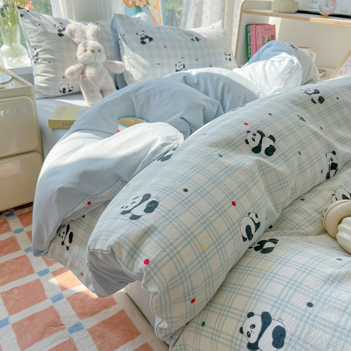 91家纺网 家纺一手货源 找家纺 （总）玉海棠家纺 2025新款云感双层纱暗合四件套