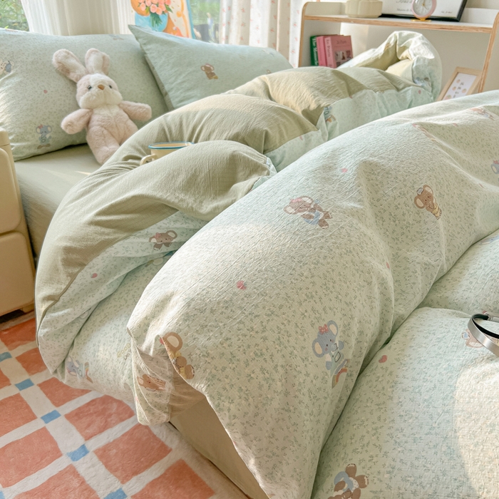 91家纺网 家纺一手货源 找家纺 （总）玉海棠家纺 2025新款云感双层纱暗合四件套