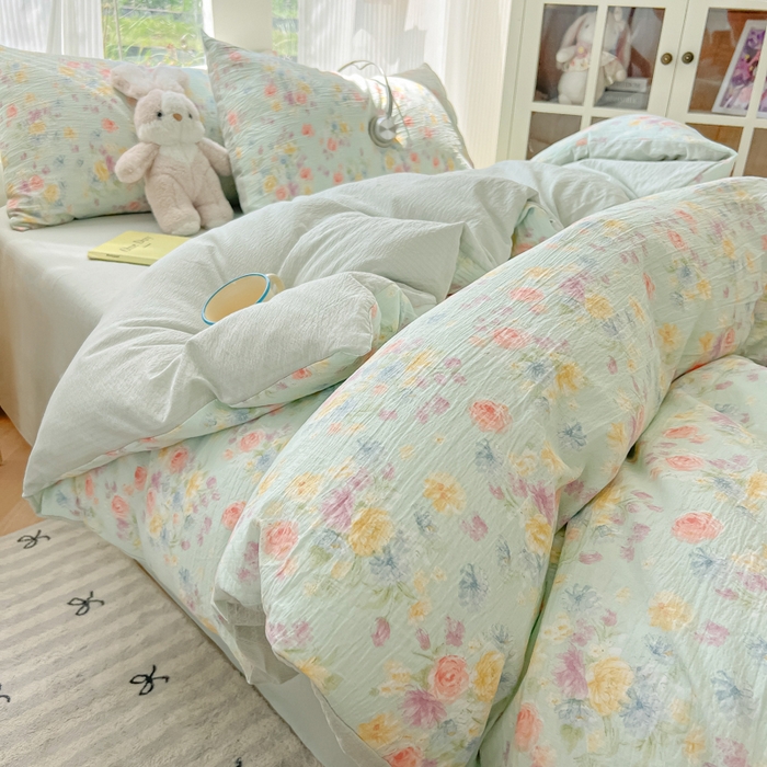 91家纺网 家纺一手货源 找家纺 （总）玉海棠家纺 2025新款云感双层纱暗合四件套