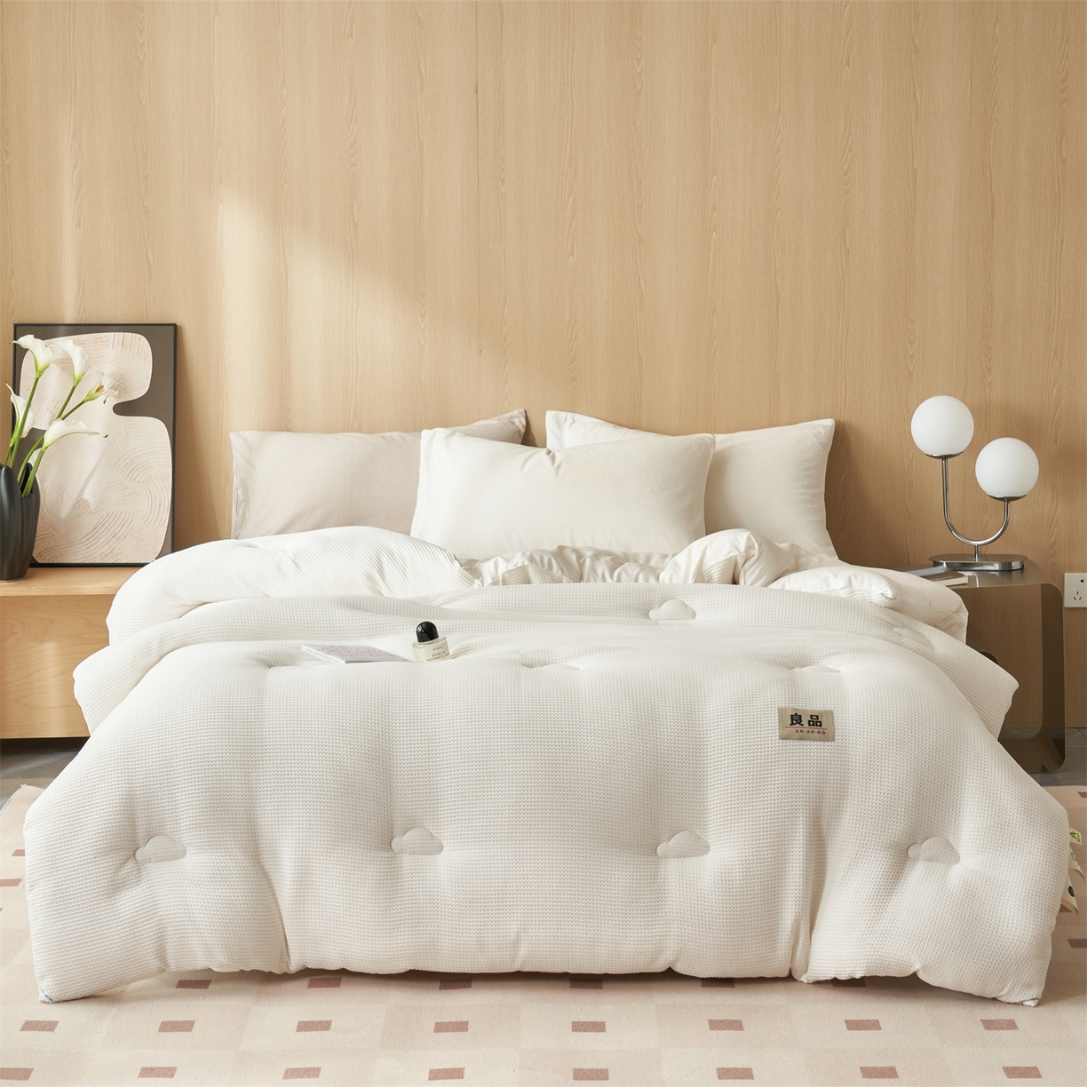 91家纺网 家纺一手货源 找家纺 （总）恬思语家纺 2025秋冬新品提花华夫格55%大豆冬被 被子被芯