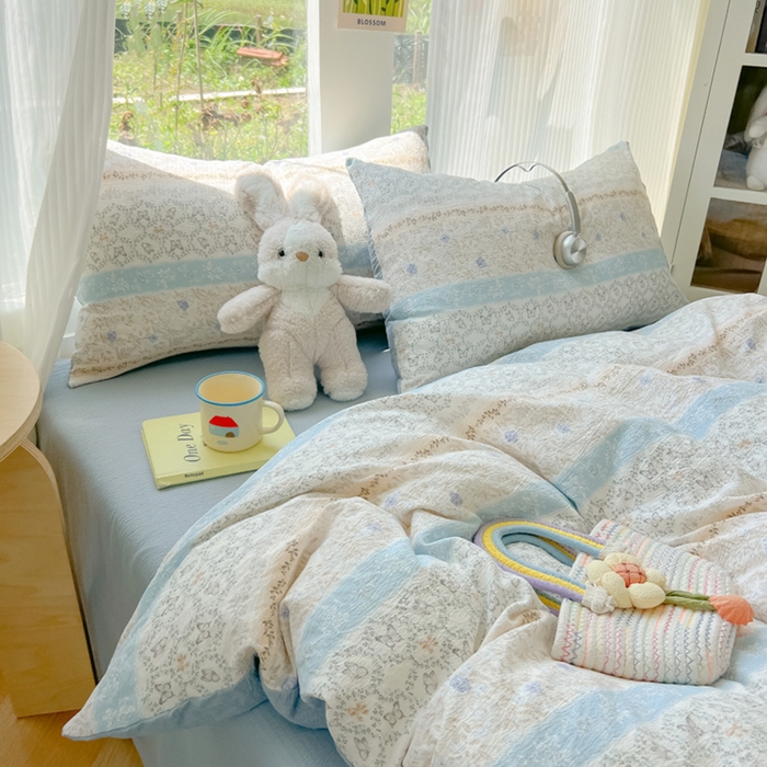 91家纺网 家纺一手货源 找家纺 玉海棠家纺 2025新款云感双层纱暗合四件套 蝶恋花