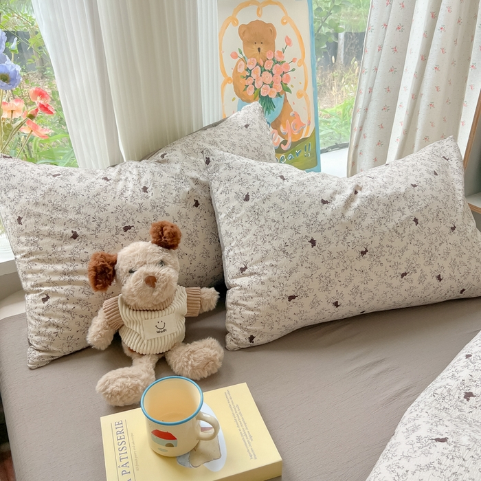 91家纺网 家纺一手货源 找家纺 玉海棠家纺 2025新款云感双层纱暗合四件套 兔与晚风