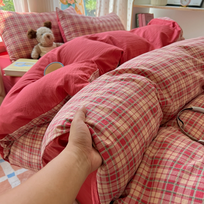 91家纺网 家纺一手货源 找家纺 玉海棠家纺 2025新款云感双层纱暗合四件套 幻境