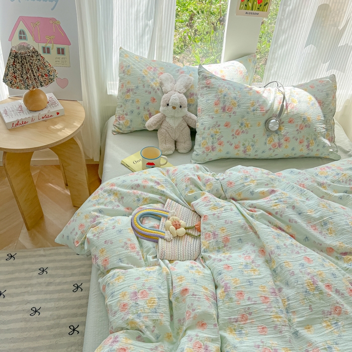 91家纺网 家纺一手货源 找家纺 玉海棠家纺 2025新款云感双层纱暗合四件套 伊人