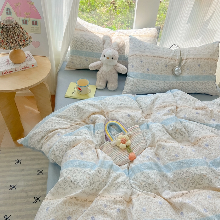 91家纺网 家纺一手货源 找家纺 玉海棠家纺 2025新款云感双层纱暗合四件套 蝶恋花