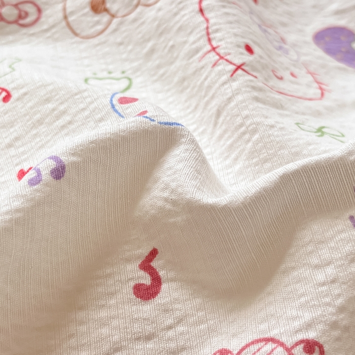 91家纺网 家纺一手货源 找家纺 玉海棠家纺 2025新款云感双层纱暗合四件套 凯蒂猫