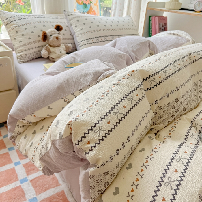 玉海棠家纺 2025新款云感双层纱暗合四件套 波西米亚