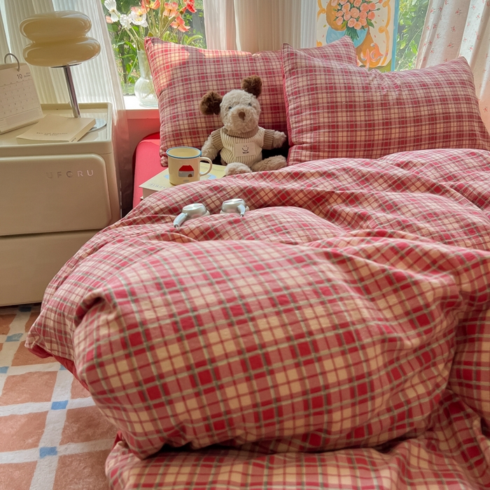 91家纺网 家纺一手货源 找家纺 玉海棠家纺 2025新款云感双层纱暗合四件套 幻境