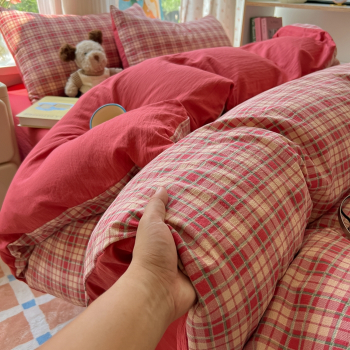 91家纺网 家纺一手货源 找家纺 玉海棠家纺 2025新款云感双层纱暗合四件套 幻境