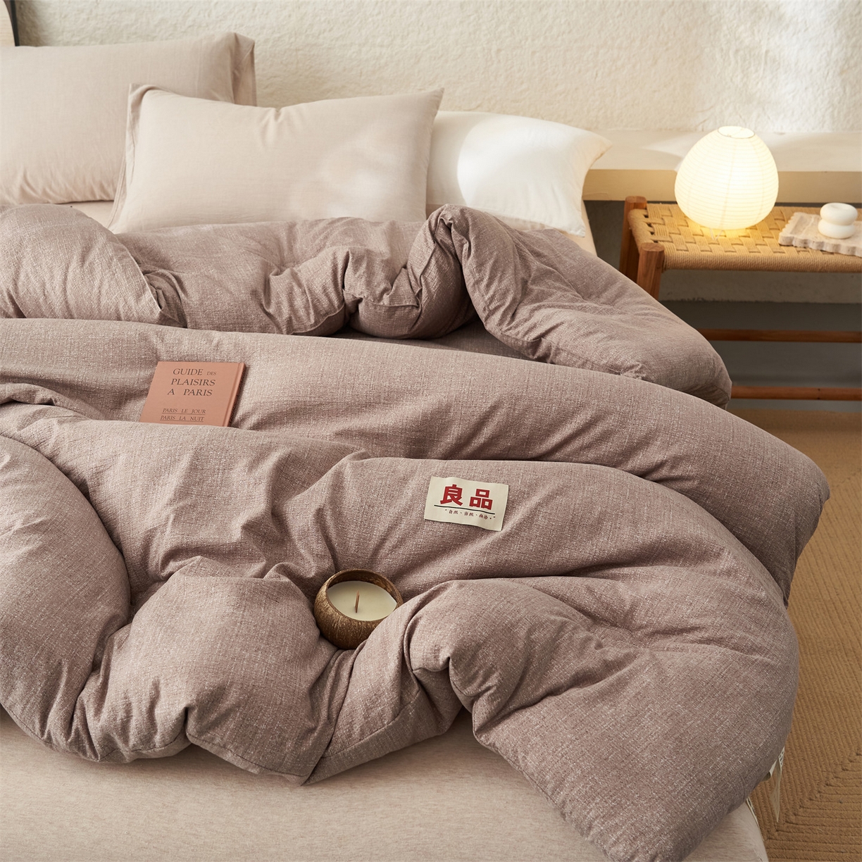 91家纺网 家纺一手货源 找家纺 恬思语家纺 2025秋冬新品亚麻棉花冬被 被子被芯 丽莎-棕