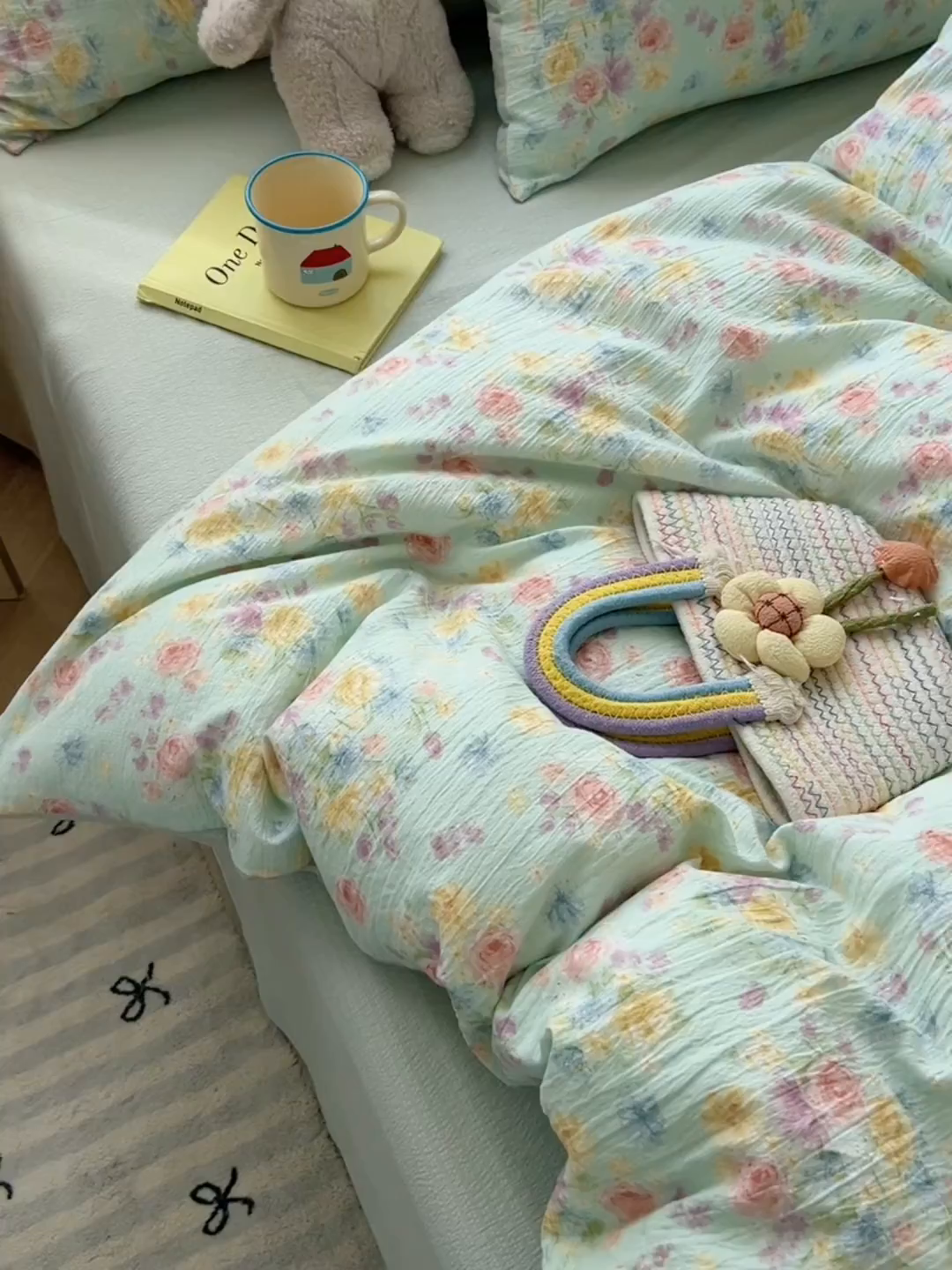 91家纺网 家纺一手货源 找家纺 玉海棠家纺 2025新款云感双层纱暗合四件套 伊人